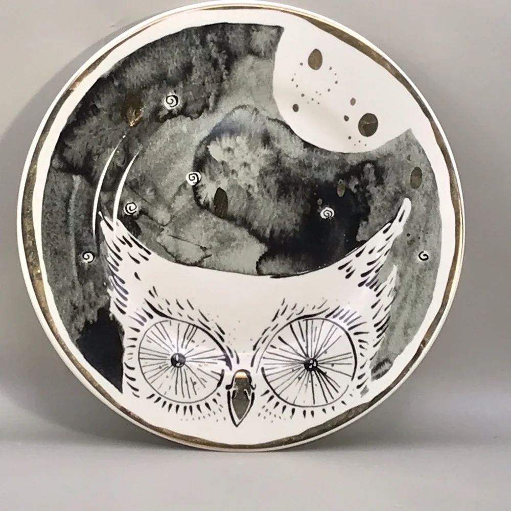Anthropologie Solstice Sonnet‎ Moonlit Forest Dessert Plate 8